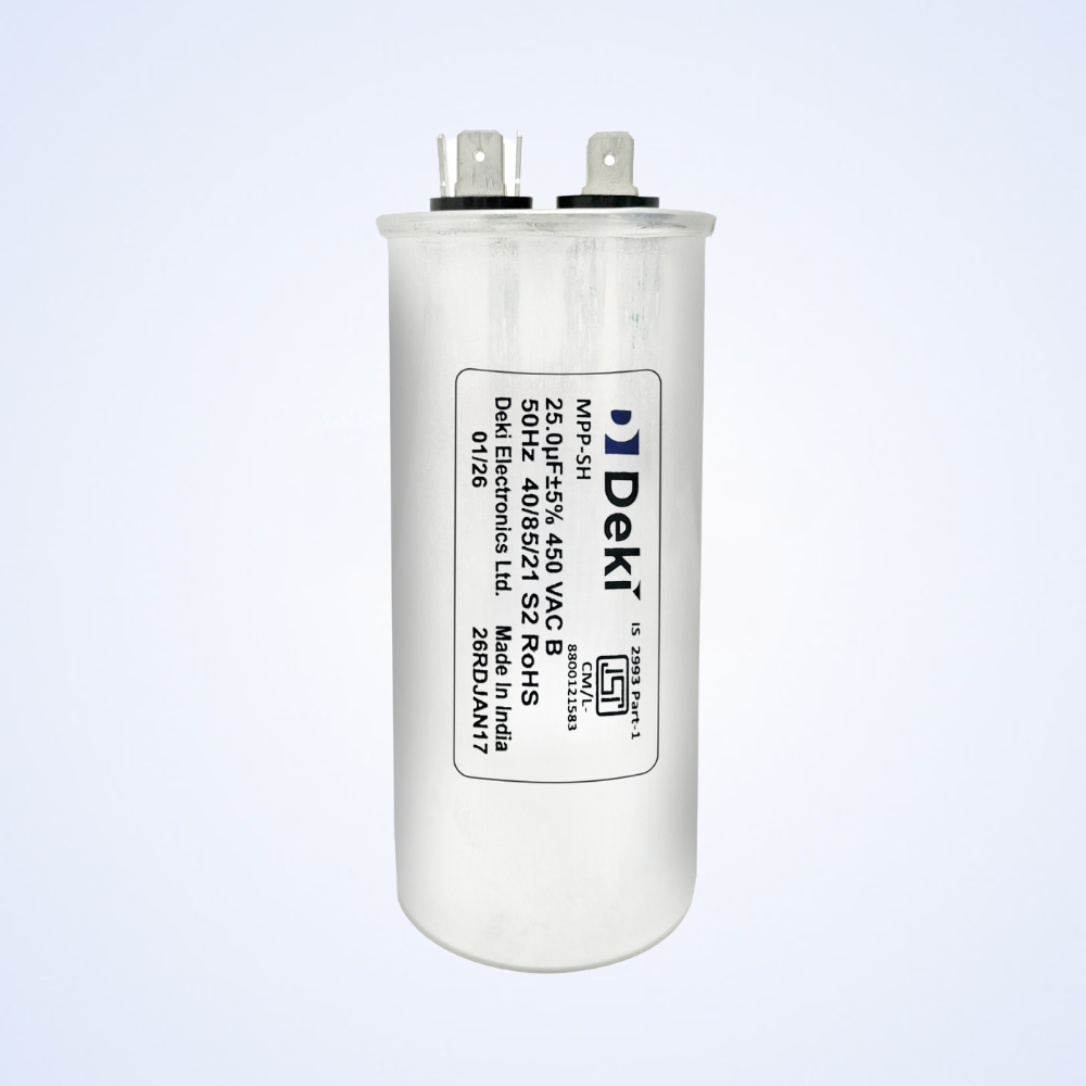 MOTOR RUN S2/P2 SINGLE CAPACITOR FOR AIR CONDITIONER - FASTON TERMINALS